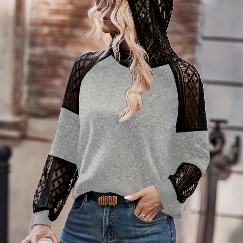 NOIR™ Dantel Detaylı Raglan Kol Sweatshirt